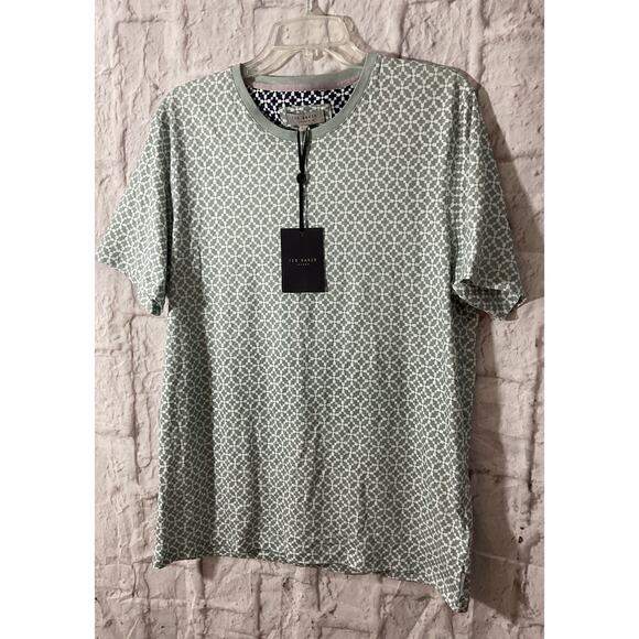 NWT Ted Baker Size 4 (8-10) Mid-Green Top Geometric - Picture 5 of 6